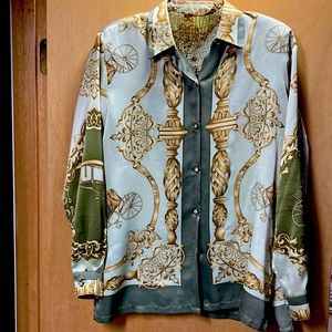 Women’s silk blouse duo.